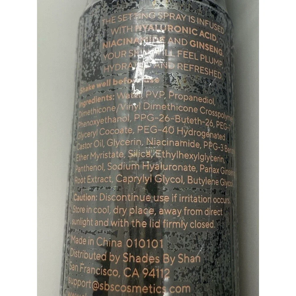 SHADES BY SHAN THE SETTING SPRAY Makeup Travel 20mL/0.68oz NEW W/Hyaluronic Acid